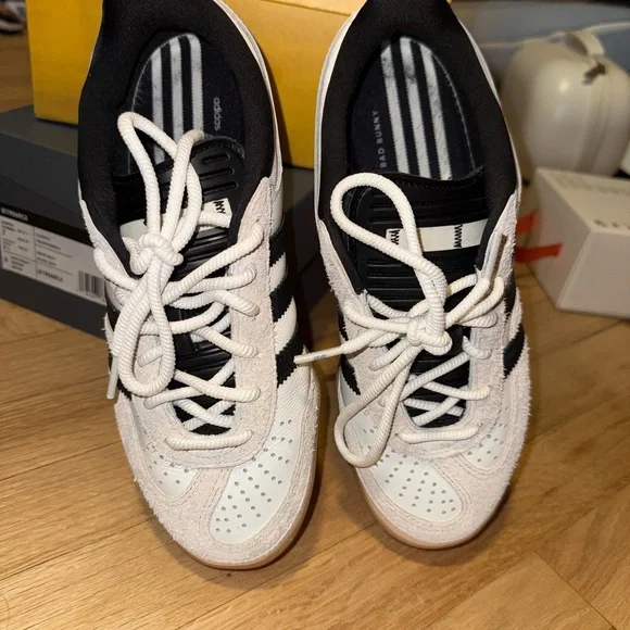 Bad bunny Adidas Gazelle Indoor White and Black Sneakers - Picture 9 of 9